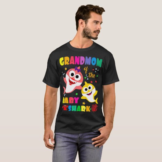 Grootmoeder van de Baby haaiendag grootmoeder haai T-shirt (Voorkant volledig)