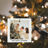 Grootmoeder van de beste wereld | Twee foto's Keramisch Ornament