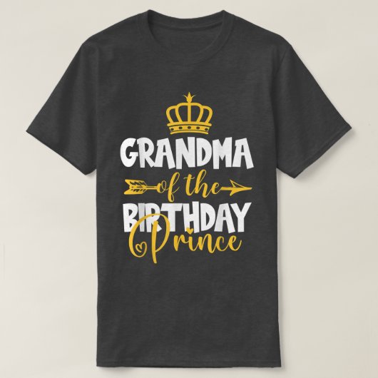 Grootmoeder van de Birthday Prince Bday Idea for B T-shirt (Design voorkant)