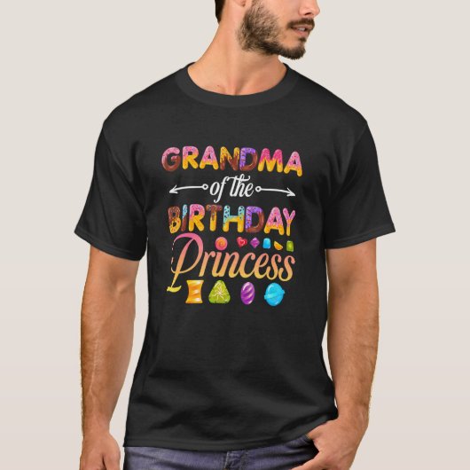 Grootmoeder van de Birthday prinses Donut Birthday T-shirt (Voorkant)