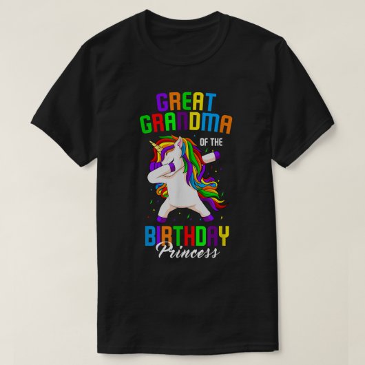 Grootmoeder van de Birthday prinses Unicorn Bda T-shirt (Design voorkant)