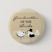 Grootmoeder van de Bride Birds Wedding Button (Voorkant)