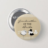 Grootmoeder van de Bride Birds Wedding Button (Voorkant /achterkant)