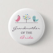 Grootmoeder van de Bride Birds Wedding Button (Voorkant)