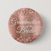 Grootmoeder van de Bride Glittery Roos Gold Foil Ronde Button 5,7 Cm (Voorkant)
