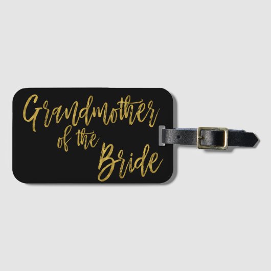Grootmoeder van de Bride Gold Foil Bagagetas Label Bagagelabel (Voorkant (horizontaal))