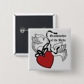 Grootmoeder van de Bride Heart Doves Button (Voorkant /achterkant)