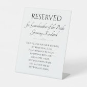Grootmoeder van de Bride Memorial Save A Seat Reclamebord Met Voetstuk (Voorkant)