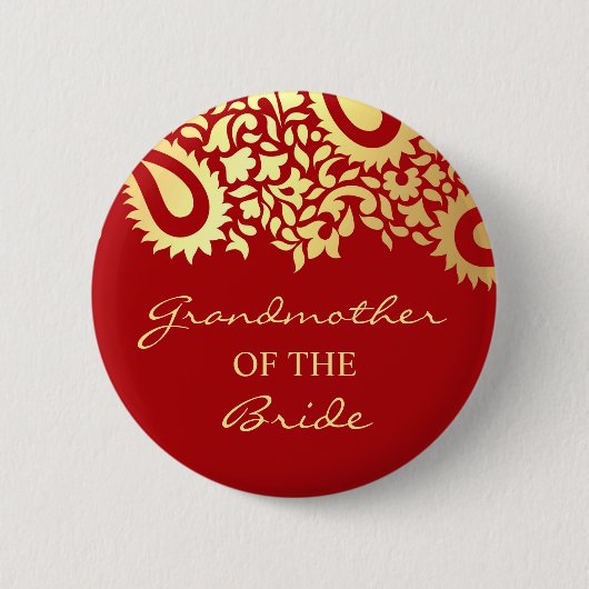 Grootmoeder van de Bride Paisleys Wedding Button (Voorkant)