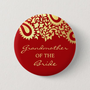 Grootmoeder van de Bride Paisleys Wedding Button