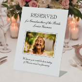 Grootmoeder van de Bride Photo Memorial Wedding Reclamebord Met Voetstuk