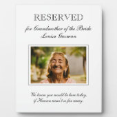 Grootmoeder van de Bride Photo Wedding Memorial Fotoplaat (Voorkant)