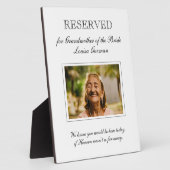 Grootmoeder van de Bride Photo Wedding Memorial Fotoplaat (Zijkant)