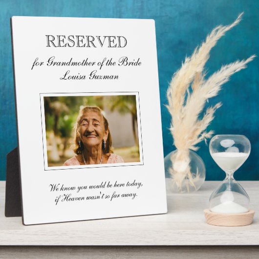 Grootmoeder van de Bride Photo Wedding Memorial Fotoplaat (Zijkant)