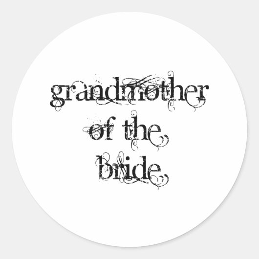 Grootmoeder van de Bride Ronde Sticker (Voorkant)