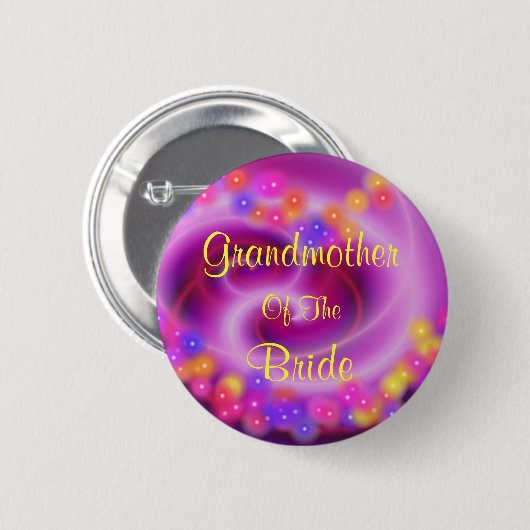 Grootmoeder van de Bride Swirly Heart Button (Voorkant /achterkant)