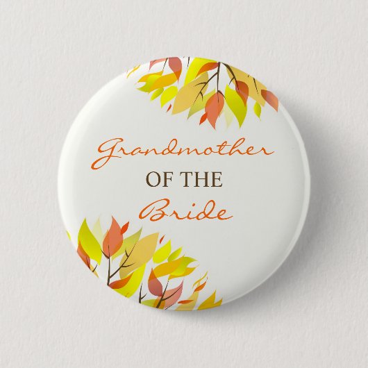 Grootmoeder van de bruid Autumn Wedding Button (Voorkant)