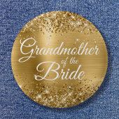 Grootmoeder van de bruid Glittery Gold Foil Ronde Button 5,7 Cm