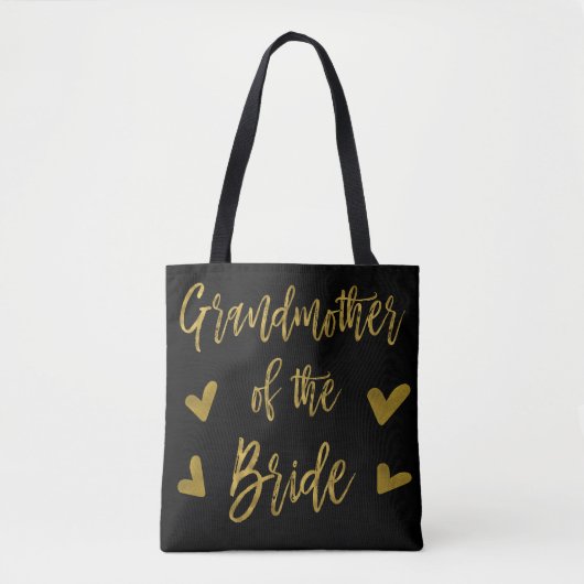Grootmoeder van de Bruid Gouden Trouwtas Tote Bag (Voorkant)