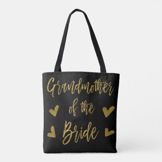 Grootmoeder van de Bruid Gouden Trouwtas Tote Bag (Achterkant)