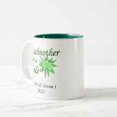 Grootmoeder van de bruid groene tweekleurige koffi koffiemok (Voorkant links)