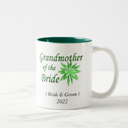 Grootmoeder van de bruid groene tweekleurige koffi koffiemok (Rechts)