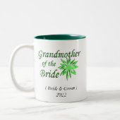 Grootmoeder van de bruid groene tweekleurige koffi koffiemok (Links)