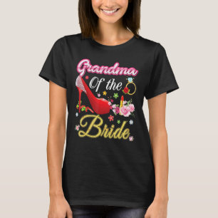 Grootmoeder van de bruid Happy Wedding Flower Pink T-shirt