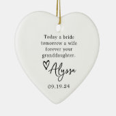 Grootmoeder van de bruid huwelijkscadeau keramisch ornament (Rechts)