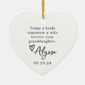 Grootmoeder van de bruid huwelijkscadeau keramisch ornament (Voorkant)