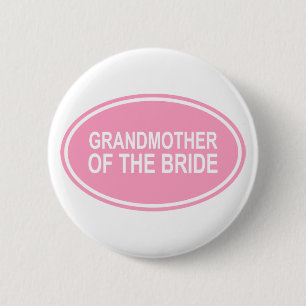 Grootmoeder van de bruidbruidbruin-roze ronde button 5,7 cm