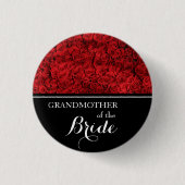 Grootmoeder van de bruidbruidrode rozen ronde button 3,2 cm (Voorkant)