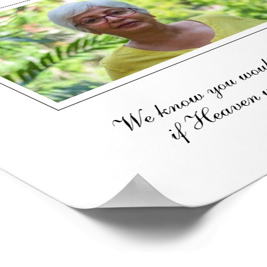 Grootmoeder van de bruidegom foto-herdenking huwel poster (Hoek)