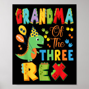 Grootmoeder van de drie Rex 3e verjaardag jongen d Poster