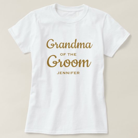 Grootmoeder van de Groom Custom T-Shirt (Design voorkant)