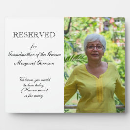 Grootmoeder van de Groom Photo Memorial Wedding Fotoplaat