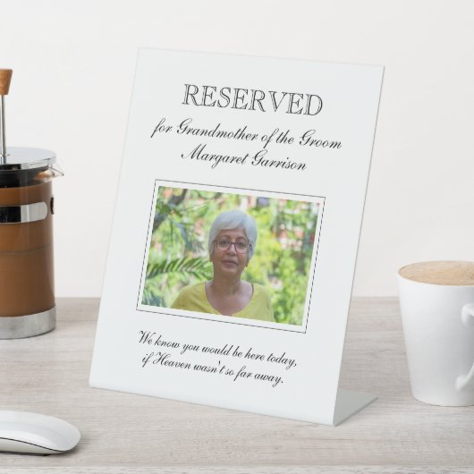 Grootmoeder van de Groom Photo Memorial Wedding Reclamebord Met Voetstuk (Insitu)