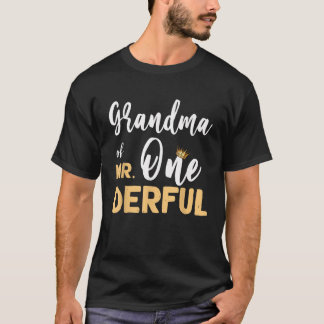 Grootmoeder van de heer Onederful 1st Birthday Par T-shirt
