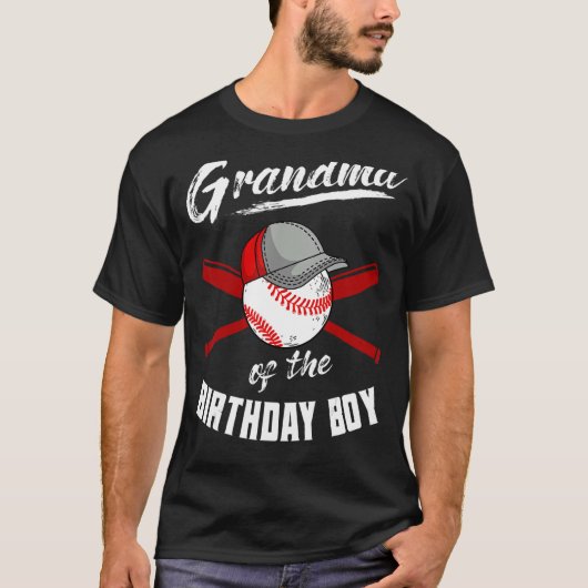 Grootmoeder van de honkbal van de Birthday Boy T-shirt (Voorkant)