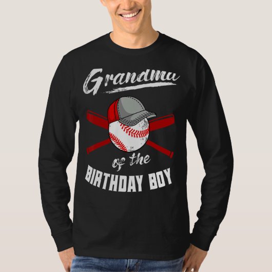 Grootmoeder van de honkbal van de Birthday Boy T-shirt (Voorkant)