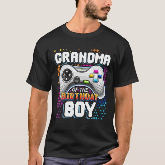 Grootmoeder van de jongen die videospel speelt t-shirt (Voorkant)