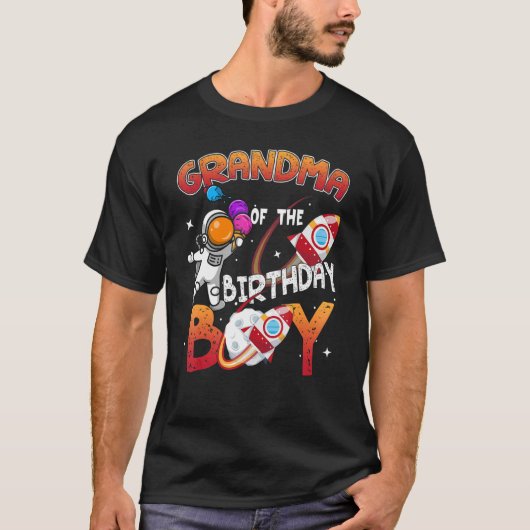 Grootmoeder van de jongen van de geboorte Happy Bi T-shirt (Voorkant)