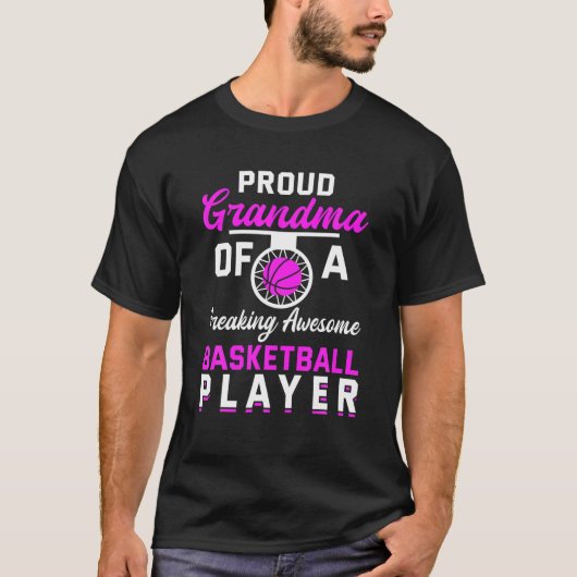 Grootmoeder van de kleinma Bball Player T-shirt (Voorkant)