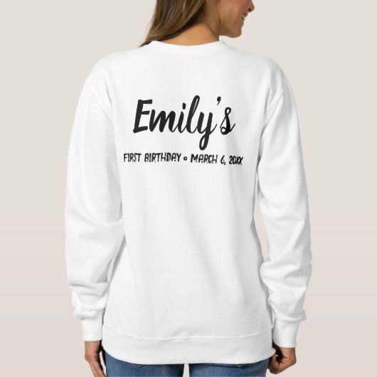 Grootmoeder van de maatfamilie van de Birthday Gir Trui (Achterkant)