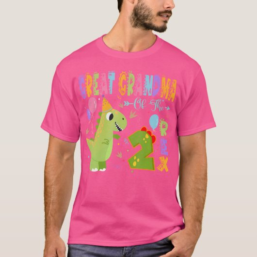 Grootmoeder van de twee Rex 2e verjaardag dinosaur T-shirt (Voorkant)