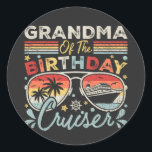 Grootmoeder van de verjaardag Cruiser Vakantie Ronde Sticker<br><div class="desc">Oma van de verjaardag Cruiser Vakantie Funny Crew Grafisch ontwerp Gift Classic Ronde Stickers Classic Collectie.</div>