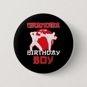 Grootmoeder van de verjaardag Karate Taekwondo Boy Ronde Button 5,7 Cm