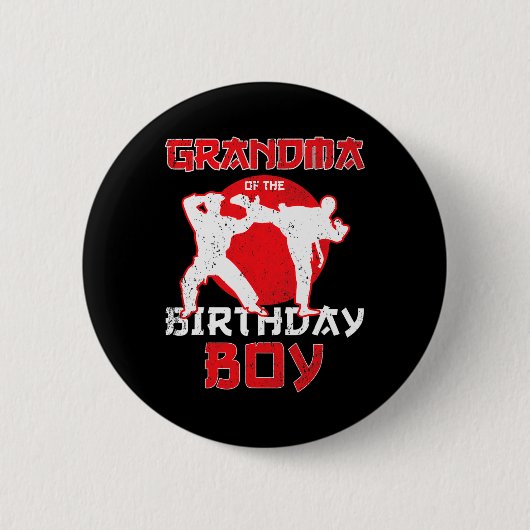 Grootmoeder van de verjaardag Karate Taekwondo Boy Ronde Button 5,7 Cm (Voorkant)