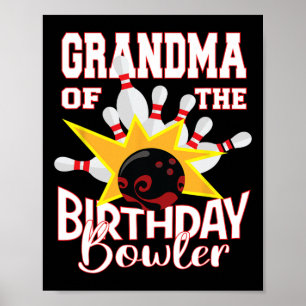 Grootmoeder van de verjaardagsBowler Kind Bowling Poster