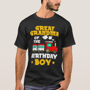 Grootmoeder van de verjaardagsjongen trein dag fam t-shirt
